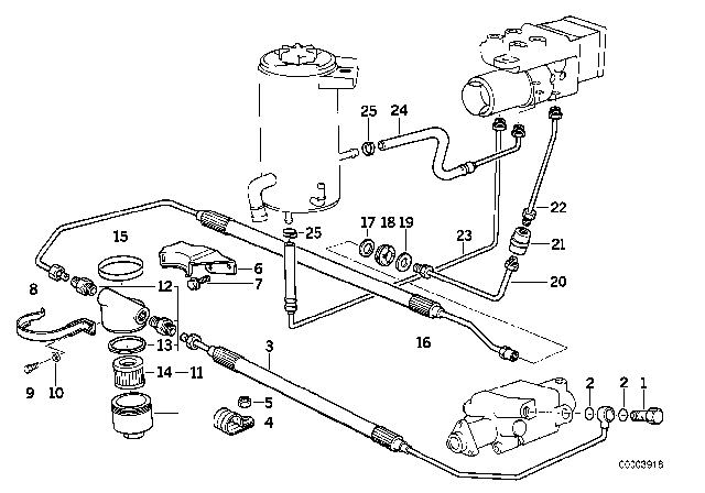 1995 BMW 530i  Pressure Hose Assy Diagram for 32411140933