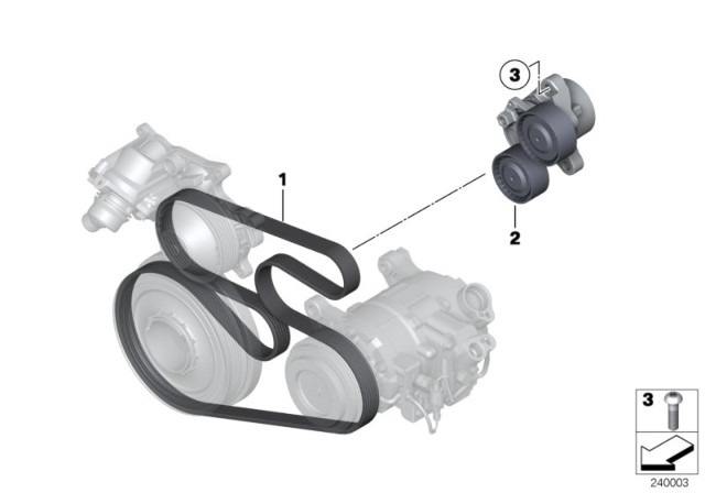 2015 BMW X3  Ribbed V-Belt Diagram for 11288519128