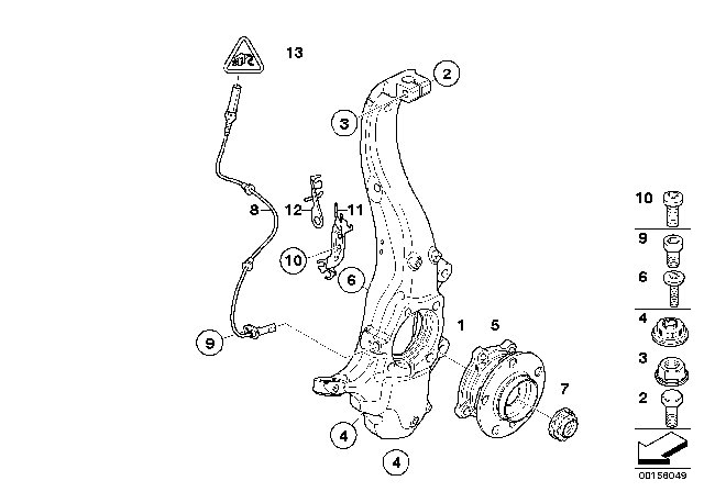 2010 BMW X5 Collar Nut Diagram for 33411133785