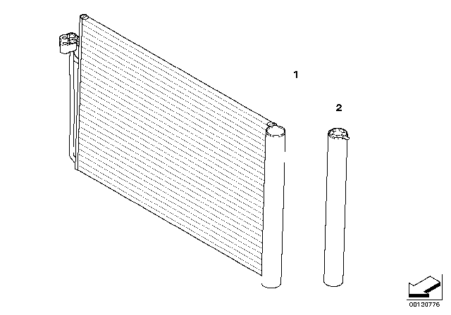 2007 BMW M5  Condenser Air Conditioning With Drier Diagram for 64502282939