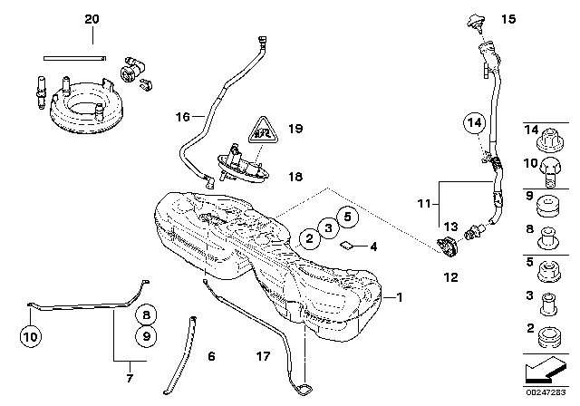 2012 BMW 328i  Repair Kit, Flange Cover Diagram for 16117194201
