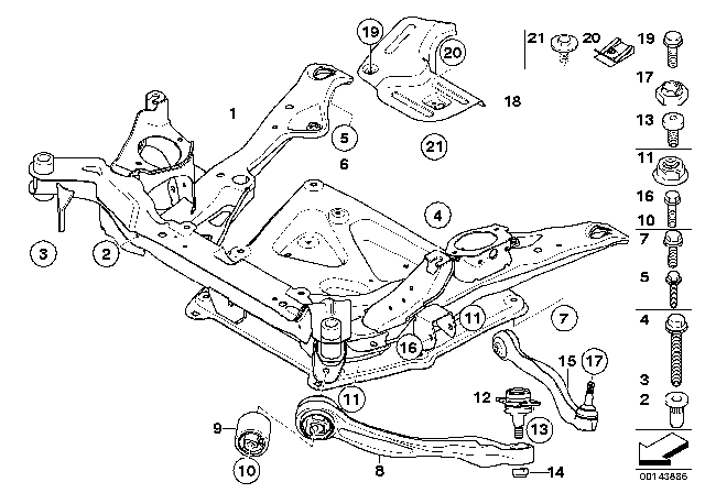 2006 BMW 530xi  Wheel Suspension Joint Diagram for 31126779840