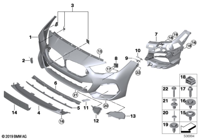 2020 BMW 228i xDrive Gran Coupe TRIM COVER, BUMPER, PRIMED Diagram for 51118080698
