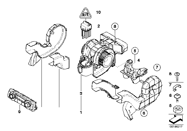 2010 BMW X6 Housing, Rear-Cabin Heating Diagram for 64119139197