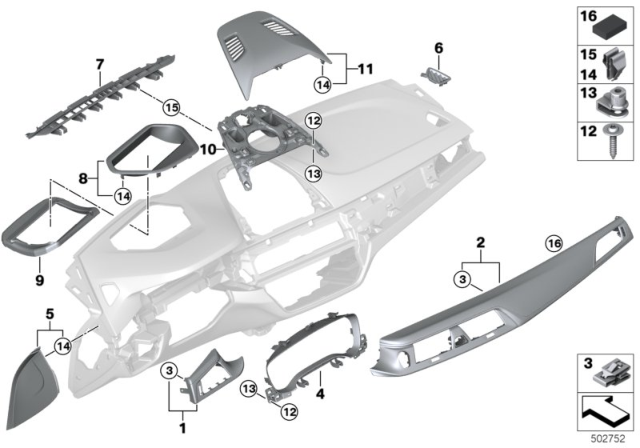 2019 BMW M5 Spacer, Adhesive Diagram for 07147167864