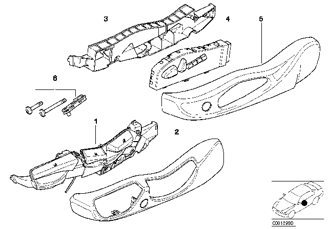 2003 BMW 330i  Covering Outer Left Diagram for 52108240055