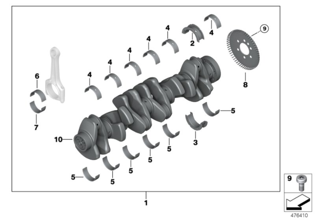 2004 BMW M3 Crankshaft Diagram for 11210304427