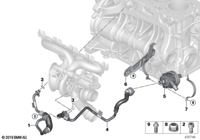 2017 BMW 230i xDrive Line, Coolant Return, Turbocharger Diagram for 11537643226