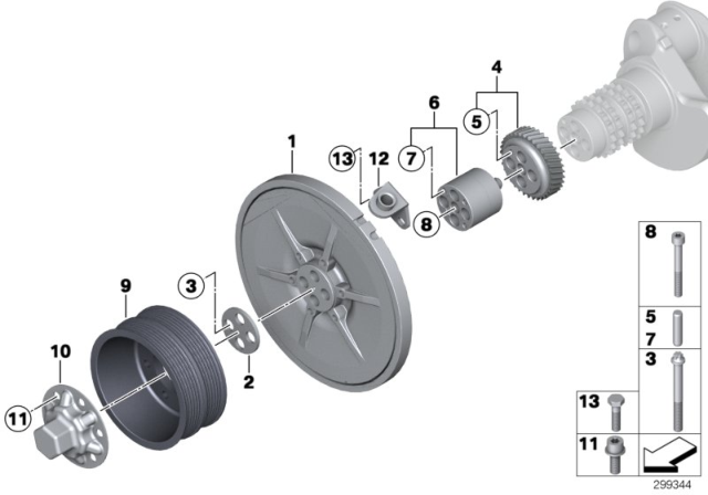 2011 BMW M3 Intermediate Piece Diagram for 11217838596