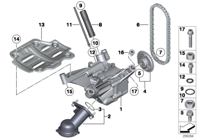2010 BMW 760Li  Oil Pump Diagram for 11417612777