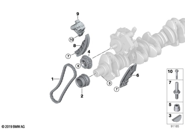2010 BMW X5  Sprocket High-Pressure Pump Diagram for 13527787279