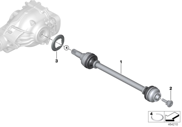 2019 BMW 330i  OUTPUT SHAFT, REAR LEFT Diagram for 33208487123