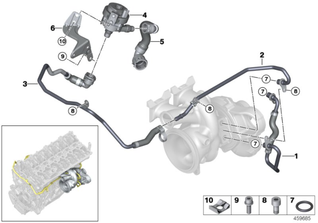 2020 BMW 440i  Line, Crankcase-Turbocharger Diagram for 11537643177