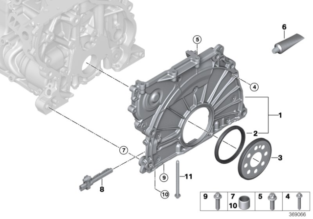 2018 BMW X1 Timing Case Cover Diagram for 11148573980