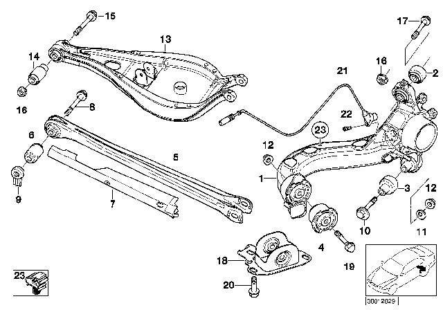 2006 BMW 330Ci Trailing Arm, Left Diagram for 33326774779