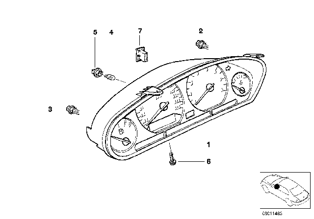1997 BMW Z3  Coding Plug (Code) Diagram for 62118361231