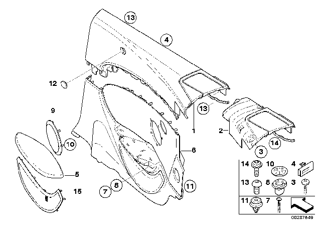 2005 BMW 645Ci Soft Pad Armrest Rear Left Diagram for 51419138415