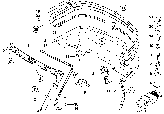 2002 BMW Z3 M  Damping Piece For Apron Diagram for 51448401847