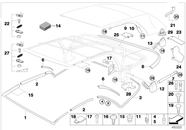 2004 BMW 325Ci  Blind Rivet Diagram for 54311972215