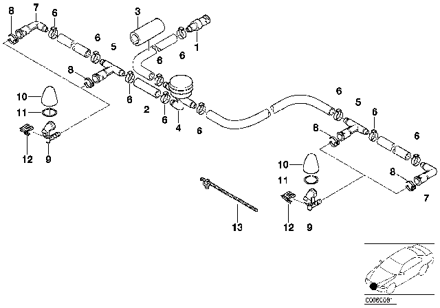 2006 BMW X5  Clip, Spray Nozzle Diagram for 61678252742