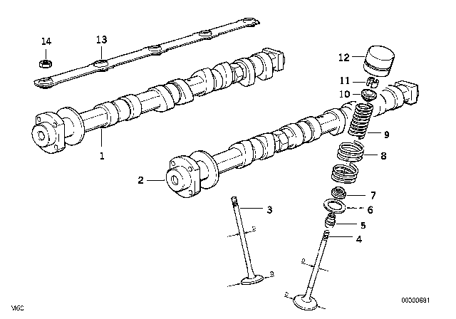 1995 BMW 530i  Exhaust Valve Diagram for 11341433483