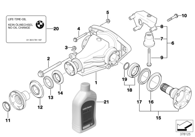 1999 BMW 740iL  Drive Flange Output Diagram for 33137500874
