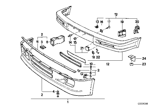 1988 BMW 325i  Guide Left Diagram for 51112239703