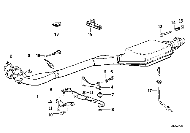1995 BMW 318i  Bracket Diagram for 18201728458