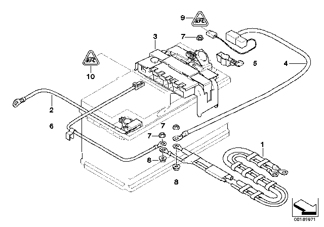 2013 BMW X1  Positive Battery Lead Cable Diagram for 61129207521
