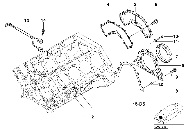 2002 BMW M5  Gasket Asbestos Free Diagram for 11141405969