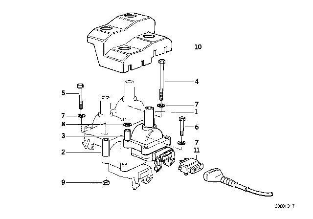 1991 BMW 318i  Ignition Coil Diagram for 12137599218