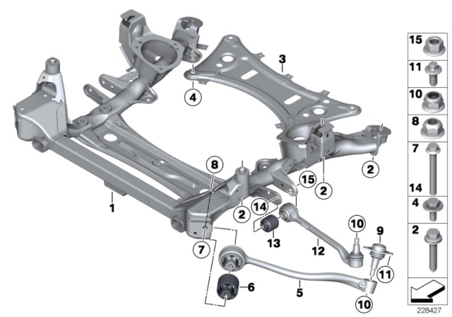 2012 BMW X3  Front Axle Support Diagram for 31116787915