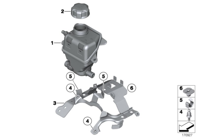 2009 BMW X6  Bracket Expansion Tank Diagram for 17137575551