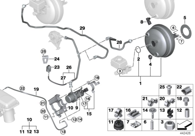 2018 BMW X5  Power Brake Booster Diagram for 34336864122