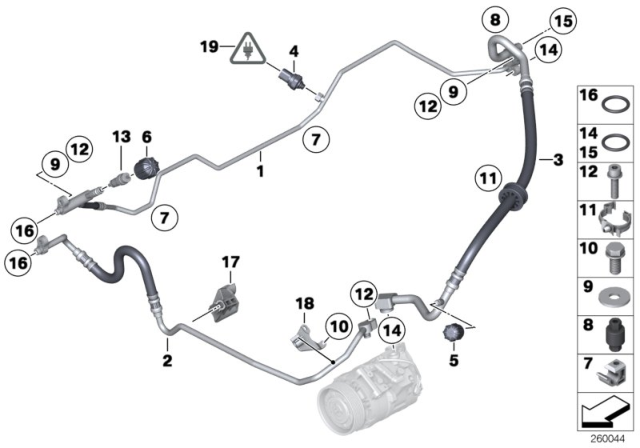 2009 BMW Z4  Pressure Hose, Compressor-Condenser Diagram for 64509136983