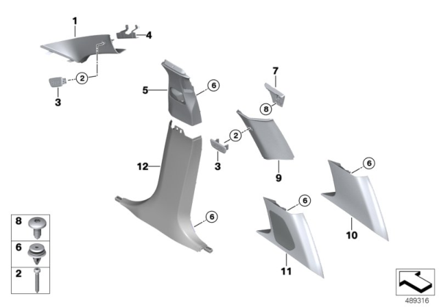 2020 BMW X3  Cover, Column D, Left Diagram for 51437449407