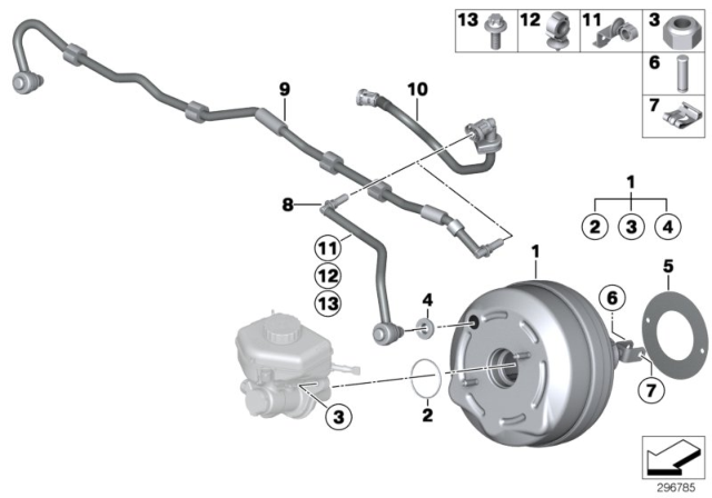 2016 BMW 435i  Brake Booster, Master Cylinder, And Control Unit Diagram for 34336851098