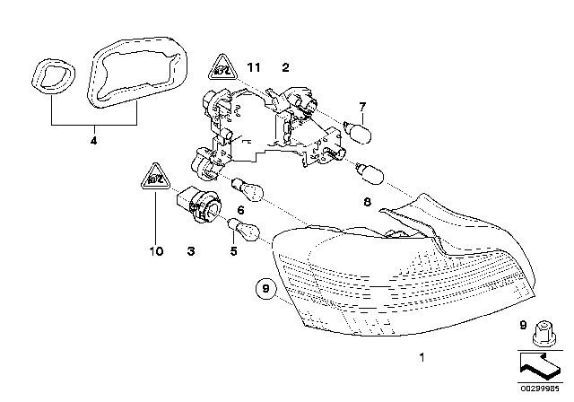 2012 BMW 128i  Gasket, Rear Light, Left Diagram for 63217217161
