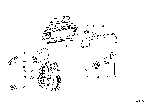 1996 BMW 328i  Door Handle Outer Left Diagram for 51221960825