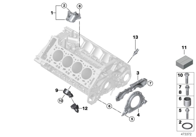 2012 BMW 750i xDrive  Oil Pan Gasket Diagram for 11137570706