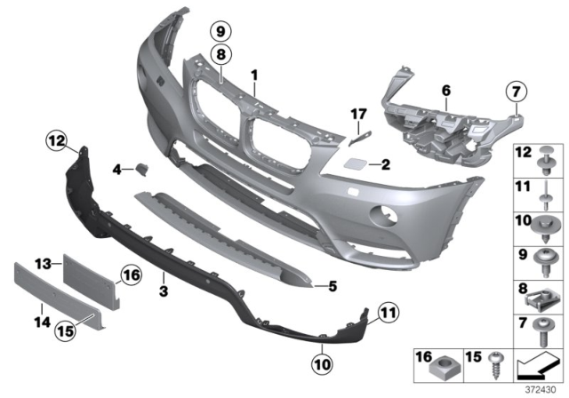 2016 BMW X3  Square Nut Diagram for 07119904050
