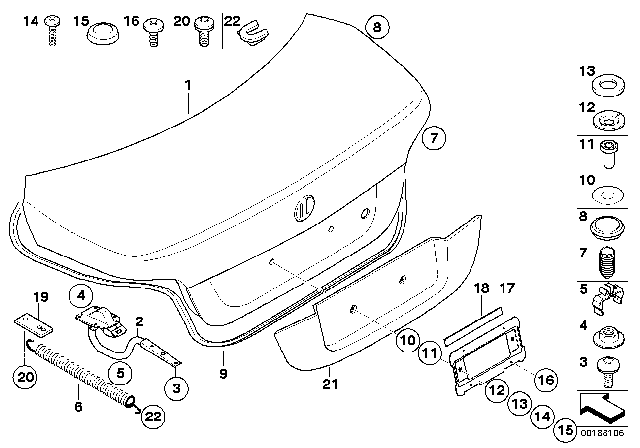2007 BMW 525xi  Hex Nut With Plate Diagram for 07147122215