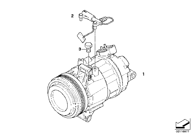 2006 BMW Z4  Air Conditioning Compressor Diagram for 64509182800