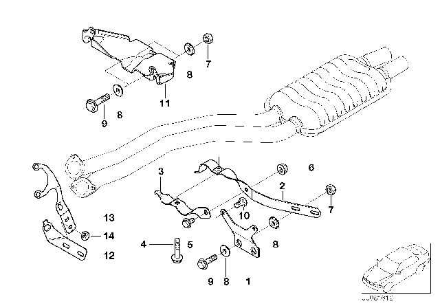 2003 BMW 525i Console Diagram for 18207508451