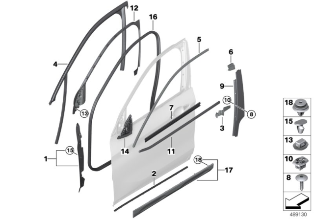 2019 BMW X2 Channel Sealing, Inside, Door, Front Left Diagram for 51337349639