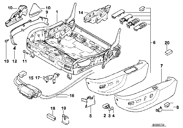 1999 BMW 740iL Covering, Inner Diagram for 52107058018