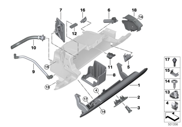 2020 BMW 745e xDrive  Opener, Glove Box Diagram for 51169352084