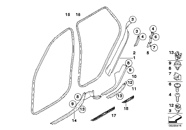2008 BMW X5 Cover Strip, Entrance Rear Left Diagram for 51476954915