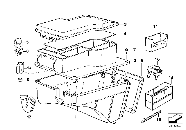 1999 BMW Z3 Fuse Carrier Diagram for 61131387123