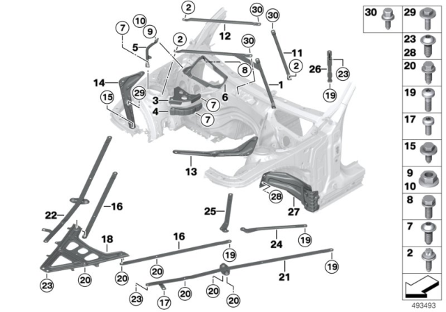 2016 BMW 428i xDrive  Hex Bolt With Washer Diagram for 31106854219